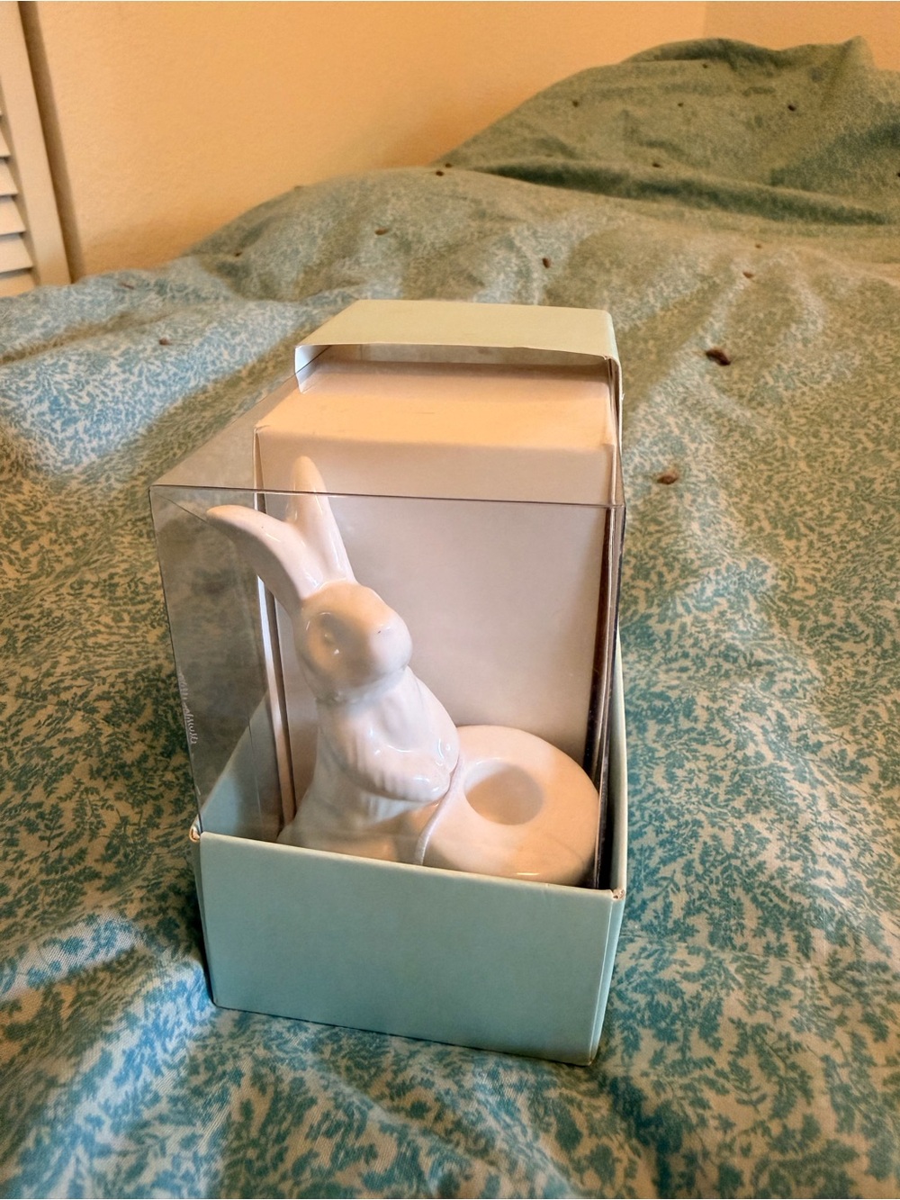 Williams Sonoma White Ceramic Bunny Taper Holder Set - White NEW IN BOX - Picture 2 of 3